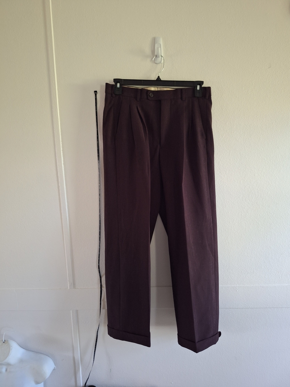 Supreme Men's Chocolate Brown Pleated Dress Pants